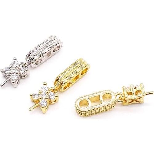 10Pcs New Trendy DIY zircon cz pendant set accessories connector jewelry