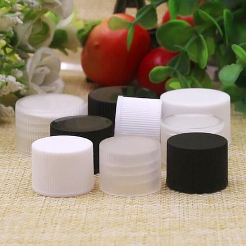 18/20/24R White/Black/Clear Plastic DIY Screw Cap for Cosmetic Perfume Liquid Cream Refillable Bottle Lotion/Emulsion Container