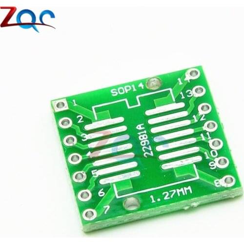 20pcs SOP14 SSOP14 TSSOP14 to DIP14 Pinboard SMD To DIP Adapter 0.65mm/1.27mm to 2.54mm DIP Pin Pitch PCB Board Converter Socket