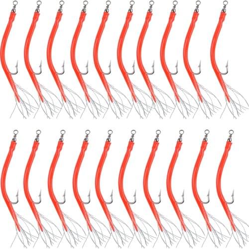 20pcs 140mm 165mm Eel Tube Soft Fishing Lure Tackle Wobblers Fish Lures With Sharp Hooks For Saltwater Fishing