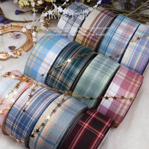 5 Meters 40MM lattice Grid Satin Ribbons DIY Bowknot Ribbon Bow Crafts Supplies Grosgrain clothing head shoes hat bow material