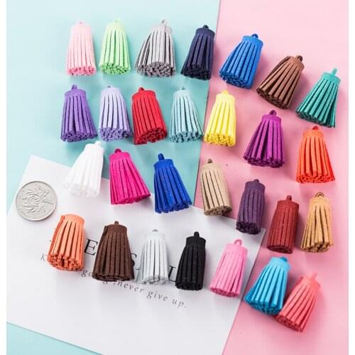 5 PCS/Lot DIY Suede Tassels Charm 22Colors 30*13MM Handmade Faux Suede Leather Tassel For Keychain DIY Jewelry Making Materials