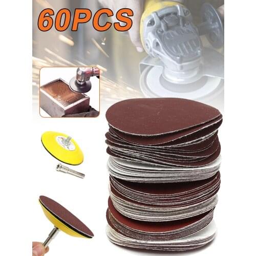 60pcs Wet Dry Sandpaper Assortment 100-2000 Grit Sander Disc 3 Inch Sanding Disc Pad for Drill Grinder Rotary Tool
