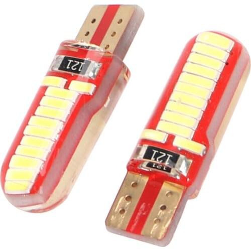 8PCS Silicone T10 4014 24SMD LED Width Lamp License Lamp Reading Lamp Profile Lamp 12V Car Lamp