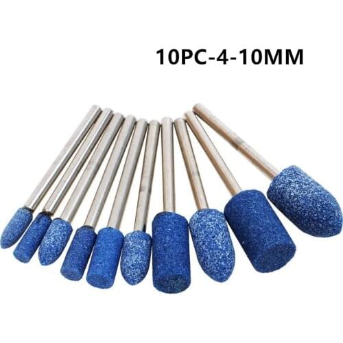 10Pcs Abrasive Mounted Stone Grinding Bits Mounted Polishing Buffing Wheel Grinding Head For Dremel Drill Rotary Tool 1/8"Shank