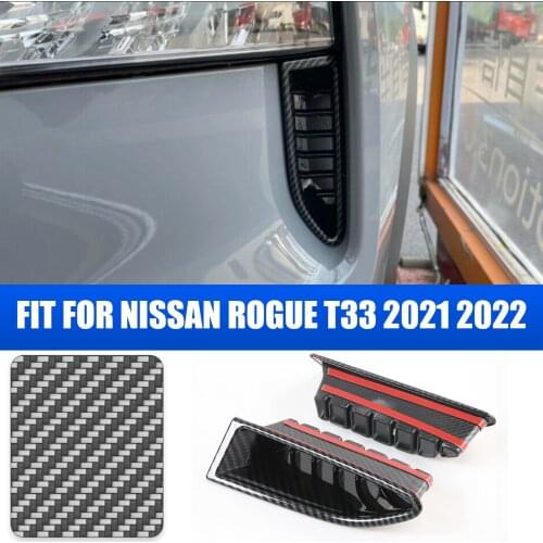 Car Styling 2PCS Carbon Fiber Printed Front Head Light Eyelid Molding Cover Trim for Nissan Rogue T33 2021 2022
