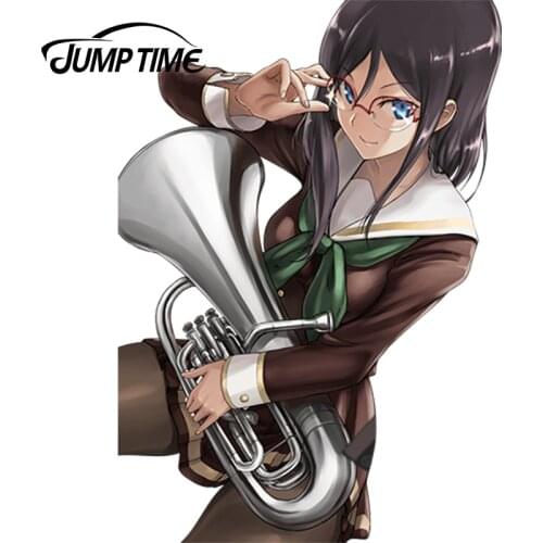 JumpTime 13cm x 9.2cm Pretty Girl Car Sticker Hibike! Euphonium Anime JDM Window Decal 3D Car Styling Accessories