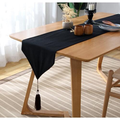 White and black table runners for wedding Table Runners Table Decoration For Home Party Wedding adornos de mesa de comedor