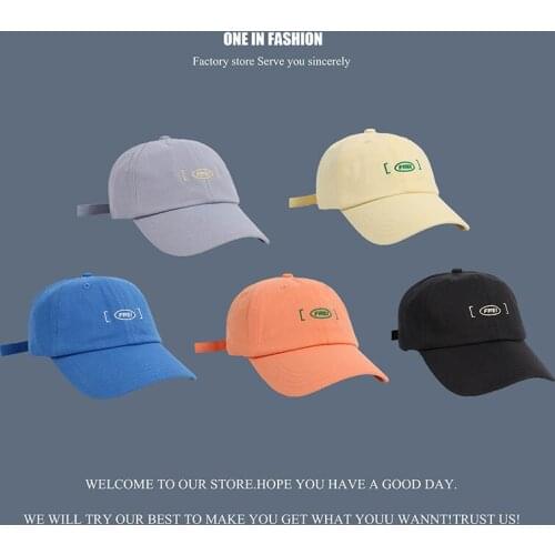 Letter Candy Color Cotton Baseball Cap For Women Summer Sunscreen Adjustable Hats Outdoor Unisex Simple Embroidery Baseball Cap