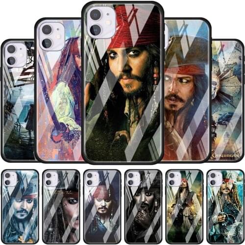 Disney Pirates of the Caribbean for Apple iPhone 12 Pro Max Mini 11 Pro XS Max X XR 6S 6 7 8 Plus Tempered Glass Phone Case