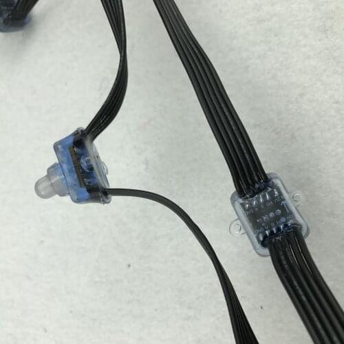DC12V standard DMX512 square type led pixel nodes;addressable,IP68 rated;epoxy resin filled;100pcs a string;all black wire
