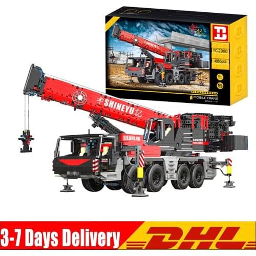 DHL High-Tech APP Control the Motorized City Mobile Crane Truck Model Building Blocks Bricks MOC-29848 Toys Kids Christmas Gifts