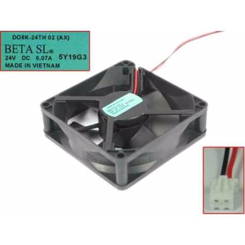 Nidec D08K-24TH DC 24V 0.07A 80x80x25mm 2-Wire Server Cooling Fan