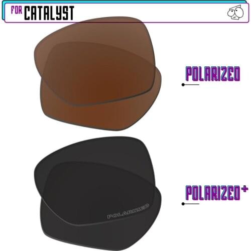 EZReplace Polarized Replacement Lenses for - Oakley Catalyst Sunglasses - Black P Plus-Brown P