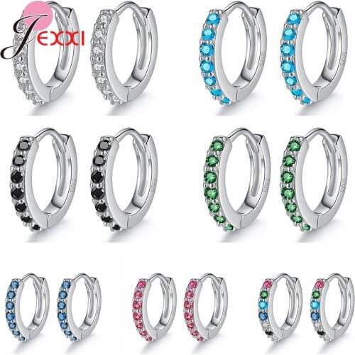 High Quality Women Girls Fashion 925 Sterling Silver Cubic Zirconia Round Earrings For Wedding/Engagement Party Jewelry