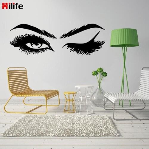 HILIFEHome Wallpaper Living Room Decorations Home Decoration Eyelashes Wall Sticker Creative Sticker Decals