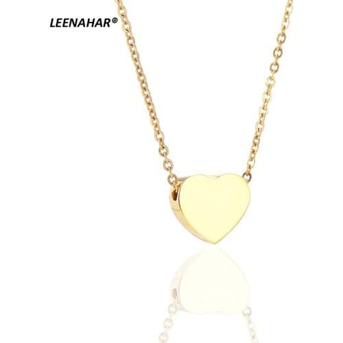 Tiny Gold Plated Heart Necklaces for Women Girls Cute Love Charm Pendant Neck Jewelry for Kids Child Birthday Gifts SN1130