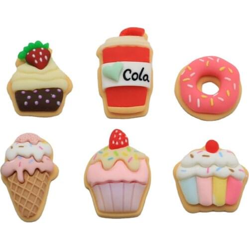 Ice Sweet Donut Flat Back Resin Cabochon Kawaii Dollhouse Food Play Decor Charms Craft DIY Scrapbooking Hair Accessories