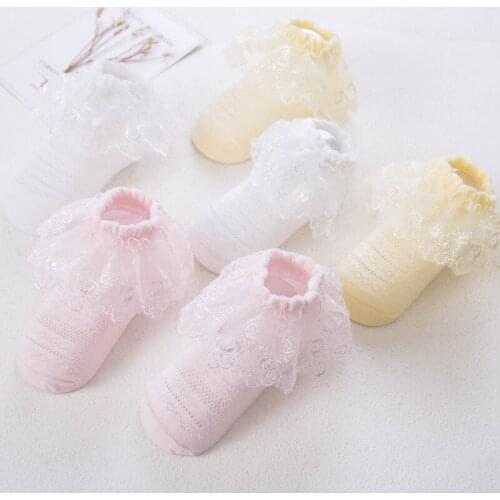 2021 Summer Mesh Childrens Lace Socks Princess Lace Socks Girls Cotton Lace Baby Lace Socks Toddler Baby Socks Soft Breathable