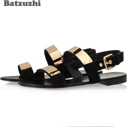 2020 Summer Men Shoes Designers Genuine Leather Men Sandalias Zapatos Mujer Rome Rock Fashion Mens Sandal Shoes, US6-10