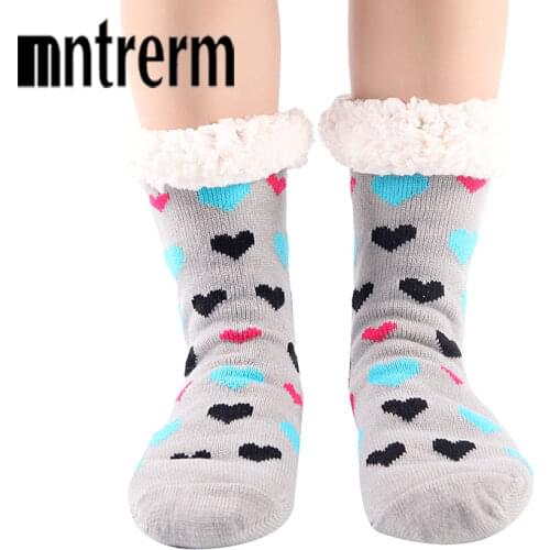 Mntrerm Hot Sale Winter Women Thickening Towel Floor Fashion Keep warm Base Sleep Socks Soft Comfortable indoor slippers