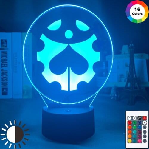 Manga JoJos Bizarre Adventure Logo Design Led Night Light Touch Sensor Colorful Nightlight for Kids Bedroom Decor 3d Lamp Gift