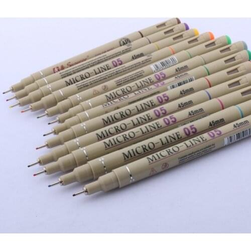 12 Color Pigment Liner Micron Ink Marker Pen Art Marker Brush Tip Black Fineliner Sketching Manga Drawing PenOffice Supplies