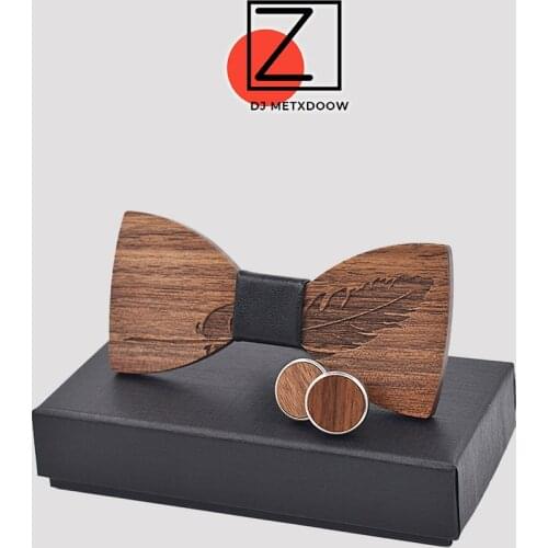 New 2018 Classic feather noble Wood Bow Ties for Mens Wedding Suits Wooden Bow Tie Butterfly Shape Bowknots