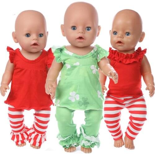 2020 New two-piece Doll clothes Fit For 43cm zapf baby Doll clothes Reborn Babies Clothes And 18inch Doll Accessories