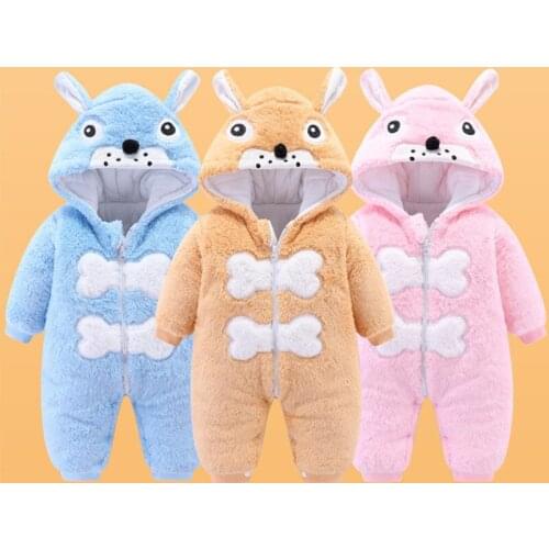 Autumn Winter Baby Girl Romper Baby Girl Cotton Hooded Overalls For Boys Infant Jumpsuit Kids Clothes For Newborn Baby Clothes