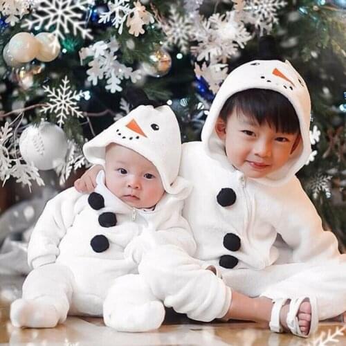 0-3T New Winter Fleece baby clothes baby girls boys Long sleeves bodysuit baby boy jumpsuit litter/big brother family clothing