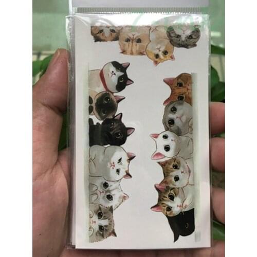 Water Transfer Tattoo cute little cat tatto body art Waterproof Temporary fake Tatoo for man woman kid 10.5*6cm