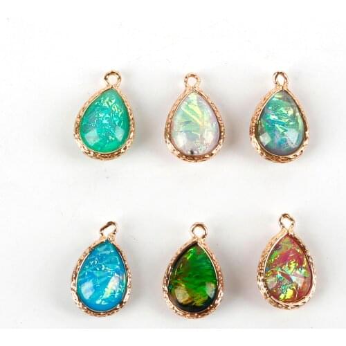 2pcs/lot 12*16mm Gold Zinc Alloy Teardrop Charms Floating Pendant For Jewelry Making DIY Fashion Earring Findings