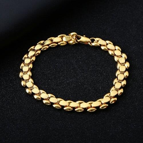 Gold Plated Trendy Bracelet For Men CrossChain Classic Luxurious Exquisite Fashionable 24K Gold Jewelry