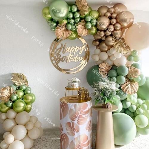 DIY Vintage Balloons Garland Arch Kit Retro green 129pcs Wedding Baby Shower DIY Birthday Par ty Anniversary Decor Decoration