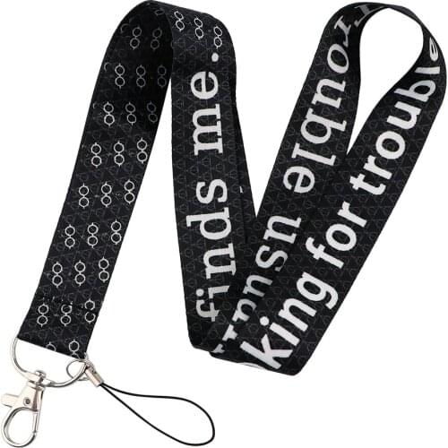 ER1131 Wizard Student Black Neck Strap Lanyards ID Badge Card Holder Keychain Phone Gym Strap Webbing Necklace Gift