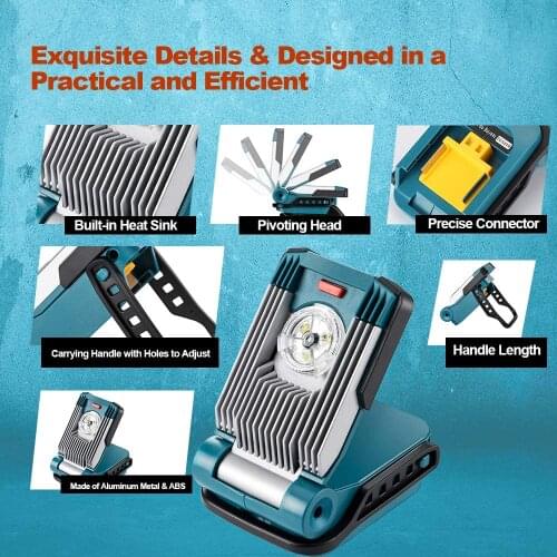 LED Working Lamp Light For DeWalt for Makita for Milwaukee for Bosch 18V 20V Battery high quality led light hot sell