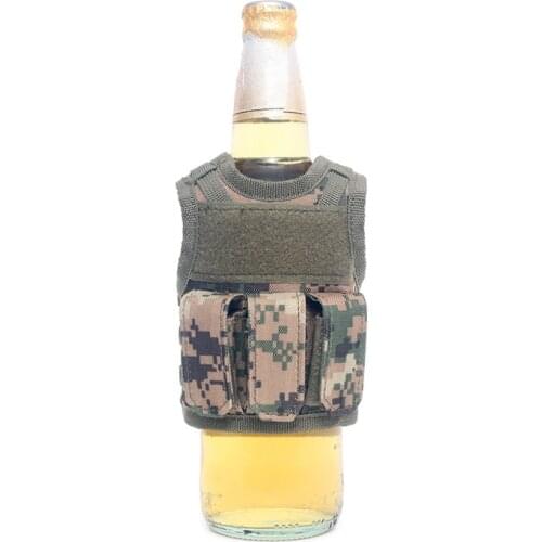 Useful Military Mini Miniature Molle Vest Personal Bottle Drink Set Adjustable Shoulder Strap Drink Tactical Beer Bottle Cover