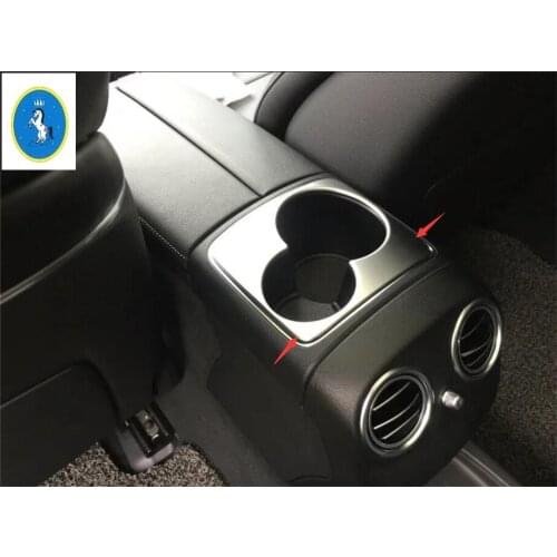 Yimaautotrims Accessories Fit For Benz E-Class W213 2016 - 2020 Armrest Box Rear Water Cup Holder Frame Panel Cover Trim