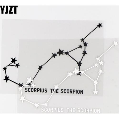 YJZT 14.2×10.3CM Interesting Star Vinyl Decals Zodiac Sign Car Stickers Scorpius The Scorpion Black / Silver 10A-0462