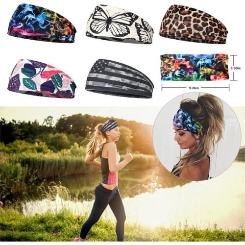 Women Wide Sports Yoga Headband Stretch Hairband Elastic Ladies Hair Turban Sport Running Sweatband Outdoor Gym Hair Band