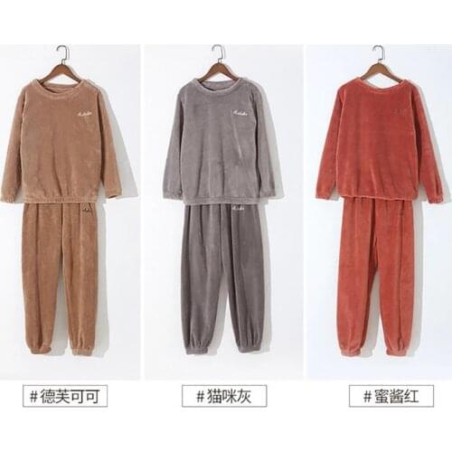 Winter Flannel warm pajamas Pajama Set Fashion pijama Leisure Home Cloth pyjamas women Sleepwear Clothing Homewear