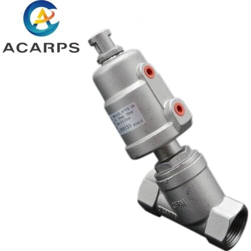 1-1/4" Stainless steel pneumatic Angle seat valve female thread Y type high temperature steam Angle seat valve