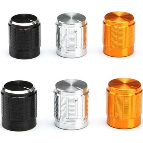 10pcs aluminum alloy 13*17mm potentiometer 13*17 knob rotation switch volume control knob black silvery