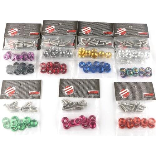 10pcs Car Modified Fasteners Fender Washer Bumper Engine Concave Screws Gasket screw M6 gasket screw washer JDM fender gasket