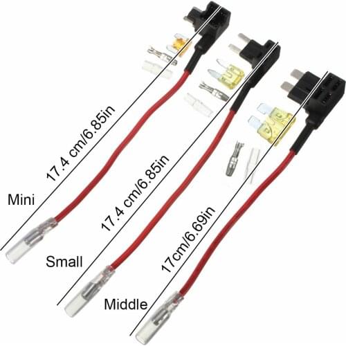 10pcs Fuse Holder Add-a-circuit TAP Adapter Micro Mini Small/medium Fords ATM APM Blade Auto Fuse With Fuse