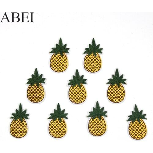 10pcs/lot Cartoon Fruits Patches Embroidery Pineapple Stickers Diy Handmade Clothes Apparel Jeans Coats Badge Sewing Appliques