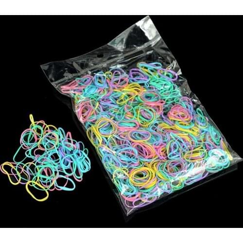1000PCS Cute Colourful Rubber Ring Disposable Elastic Hair Bands Ponytail Holder Rubber Band Scrunchies Kids Hair Accessories