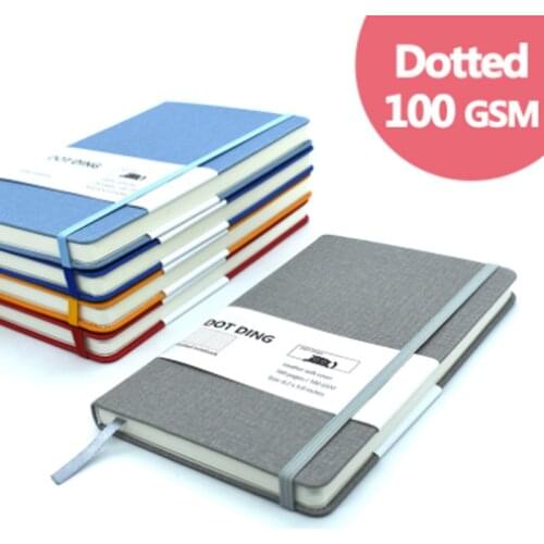 2PCS/LOT Bullet Journal A5 Dotted Pages Notebook A5 Paper Dots Grid Soft Leather Hard Cover School Planner Efficiency Planner