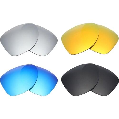 4 Pairs MRY POLARIZED Replacement Lenses for Oakley Dispatch 2 Sunglasses Stealth Black & Ice Blue & Fire Red & Silver Titanium